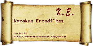 Karakas Erzsébet névjegykártya